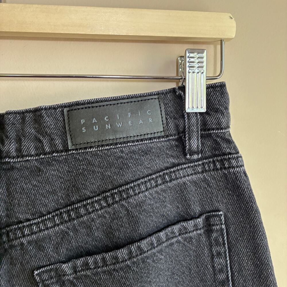 Pacsun nora wide leg black jeans raw hem women's size 28 100% cotton pants - Picture 6 of 9